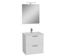 Mobile bagno con lavabo e specchio LED sospeso Stella 60x45x61 cm bianco Bianco