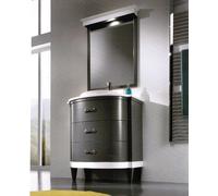 MOBILE BAGNO CON LAVABO E SPECCHIO LEGNO MASSELLO BOMBATO VARI COLORI