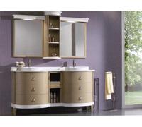 MOBILE BAGNO CON LAVABO E SPECCHIO LEGNO MASSELLO BOMBATO VARI COLORI