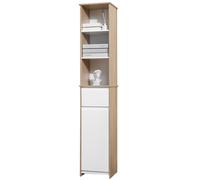 Mobile Bagno con Ripiani 32,6x30x171,2 cm in MDF Bianco