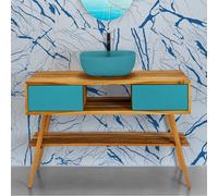 Mobile bagno consolle Feel Good 150 gambe in legno di teak e cassetti colorati