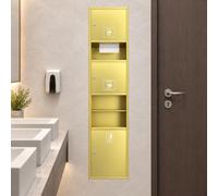 Mobile bagno da incasso, dispenser asciugamani e cestino rifiuti integrato | Modulo a parete con erogatore carta, vano asciugamani elettrico e pattumiera nascosta per bagni di hotel, uffici e ristoranti