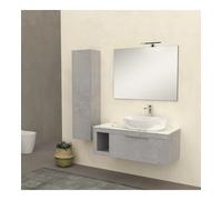 MOBILE BAGNO DECOR BAGNO "TIZIANO" GRIGIO CALDO CON TOP IN MARMO CARRARA 110 CM