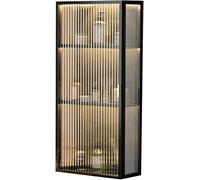 Mobile Bagno Domestico Montato A Parete, Armadio Multiuso di Stoccaggio sopra Il Gabinetto Cosmetici Profumi Scatola di Stoccaggio con Porte in Vetro,N(Size:30x14x70cm)