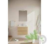 MOBILE BAGNO EASY 2 CASSETTI SOSPESO COMPLETO ROVERE 61xh138x46 LAVABO SPECCHIO