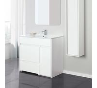 Mobile Bagno Family 90cm con Specchio, Pensile e Portasciugamani