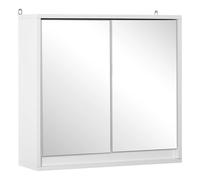 Mobile bagno HOMCOM con specchio con 2 ante e ripiano regolabile 48x14,5x45cm