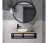 Mobile Bagno in Legno di Frassino 60x35x21cm - Base per Lavabo - Stile Loft