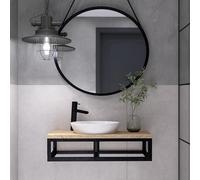 Mobile Bagno in Legno di Frassino 60x45x22cm - Base per Lavabo - Stile Loft