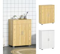 Mobile bagno Kleankin con 2 ante 2 ripiani regolabili 60x30x80 cm Bianco