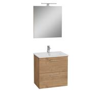 VITRA Mia - Set mobile 59 x 61 x 39,5 cm, con specchio, lavabo e illuminazione a LED, rovere (MIASET60D)