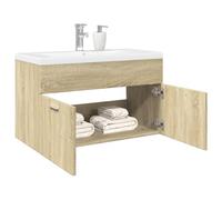 Mobile Bagno Salvaspazio con Lavabo Integrato in Materiale a Base di Legno,Mobiletto Sotto Lavabos Bagno con Ripiani e Armadietto Da Bagnos,Mobile Base Lavabo per Mobili Bagno Organizzati,80x38.5x46cm