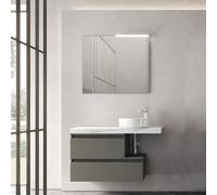 Mobile bagno sospeso 100 cm con lavabo tondo e 2 moduli grafite NINFA3