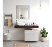 Mobile Bagno Sospeso 120 cm con Top e Mobile con 2 Cassetti Arredo Bagno KLARA
