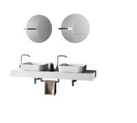 Mobile Bagno Sospeso 165cm Due Lavabi, Due Specchi, Lampade e Porta Asciugamano