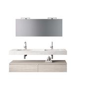 Mobile Bagno Sospeso 180cm Con Vasca Integrata Cassetto E Specchio