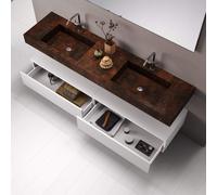 Mobile Bagno Sospeso 180cm Con Vasca Integrata Cassetto E Specchio