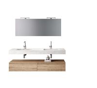 Mobile Bagno Sospeso 180cm Con Vasca Integrata Cassetto E Specchio