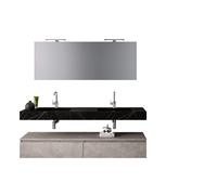 Mobile Bagno Sospeso 180cm Con Vasca Integrata Cassetto E Specchio