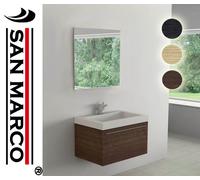 Mobile bagno sospeso 2 cassettoni soft, specchio e luce led