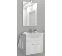 MOBILE BAGNO SOSPESO 58x43x64h 2 ANTE COMPLETO BIANCO LUCE SPECCHIO SPECCHIERA