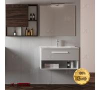 Mobile bagno sospeso 60 cm con lavabo Ceramica e un cassetto AURA Vari Colori