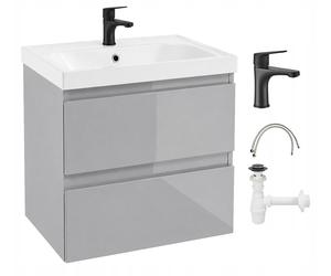 Mobile bagno sospeso 60 cm, lavabo e rubinetto