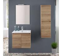 Mobile bagno sospeso 60 cm rovere africa con 2 ante soft-close Kleo