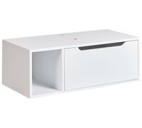 Mobile bagno sospeso a parete Fronte scanalato 2 ripiani 80 x 40 cm Marmo bianco
