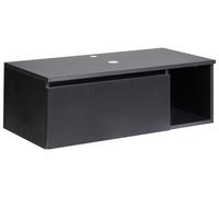 Mobile bagno sospeso a parete Fronte scanalato 2 ripiani 80 x 40 cm Nero Rupanco