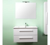 MOBILE BAGNO SOSPESO CM 100 LAVABO SPECCHIO APPLIQ COLONNA LIRIO CEMENTO BIANCO