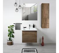 Mobile Bagno sospeso con Lavabo Lavatoio in Ceramica 60 cm Specchio e Colonna