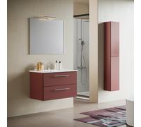 Mobile bagno sospeso con lavabo MAYA1 80 cm in legno Ruggine Opaco