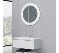 Mobile bagno sospeso da 80 cm bianco opaco con cassetto e lavabo in ceramica