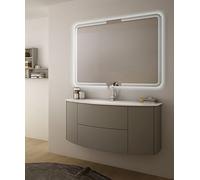 Mobile bagno sospeso Eden grigio talpa, cm 90, solo base e lavabo in vetro