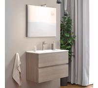 Mobile bagno sospeso +specchier lavabo modello easy 80cm rovere fumo SAVINI DUE