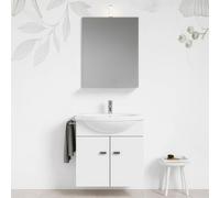 Mobile bagno sospeso+specchier lavabo modello Emma 60cm bianco lucido SAVINI DU
