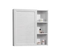Mobile Bagno Specchio Bianco Specchio ad Alta Definizione Mobile da Bagno a Parete Scomparti per Riporre Oggetti Adatto per Bagni, Saloni di Parrucchiere, Palestre(80 * 12.5 * 70cm)