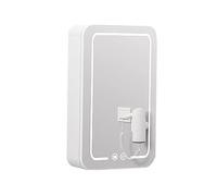Mobile Bagno Specchio con Luce Alluminio Specchio Contenitore Bagno con Luce LED Angoli Arrotondati è Necessario Prevedere Il Cablaggio Adatto per Portaspazzolini, Pettini, Bagnoschiuma(A,40*13*60cm)