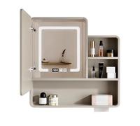 Mobile Bagno Specchio Luce Specchio da Bagno Illuminato a LED con Porta Singola Defog Cavo di Collegamento da Riservare Scaffali di Archiviazione Adatto per Cucina, Soggiorno, Ingresso(A,70*14*80cm)