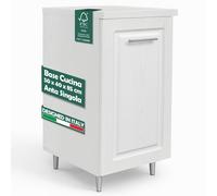 Mobile Base Cucina Componibile Boiserie Bianco Frassinato con 1 Anta 2 Scomparti