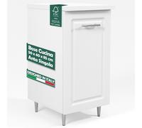 Mobile Base Cucina Componibile Boiserie Colore Bianco con 1 Anta e 2 Scomparti