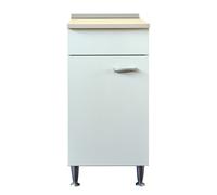MOBILE BASE CUCINA TINELLO COTTURA 1ANTA SINISTRA 40 CM TOP PIEDINI BIANCO BASIC