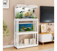 Mobile Base For Acquario, Supporto For Acquari For Carichi Pesanti, Scaffalatura A Tre Livelli,Vasche For Rettili E Vasche Di Allevamento(White,24x15.7in)