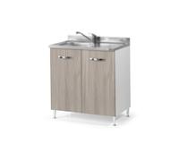 Mobile base kit sottolavello 2ante cucina componibile finiture olmo larice grigi