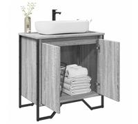 Mobile Base Lavabo in Legno Grigio Sonoma, Design Moderno con Ampio Spazio Contenitivo, Mobiletto Sotto Lavabos Bagno Salvaspazio, Armadietto Da Bagnos con Ritaglio Per Lavabos, 60x35x60 cm