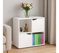 Mobile Base Libreria Bassa 4Ripiani 2Ante LegnoMDF 60x29x60 Design Moderno Bianc