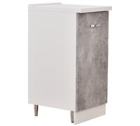 Shally Dogan Mobile Base per Cucina con Anta Singola e Due Scomparti, Mobiletto con Struttura in Legno Robusta e Resistente, Colore Grigio Cemento, Mobile Componibile Dimensioni 40 x 50 x 85H cm