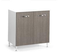 Mobile Base per Cucina con 2 Ante Sottolavello Solo Cassa o Lavabo Moderno Olmo