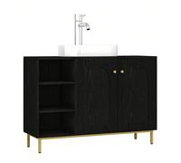 Mobile base per lavabo, mobile base, mobile sottolavabo, mobile da bagno con 2 ante, ripiano regolabile, molto spazio di archiviazione, free standing, stile country, 30 x 90 x 63 cm Informazioni su qu